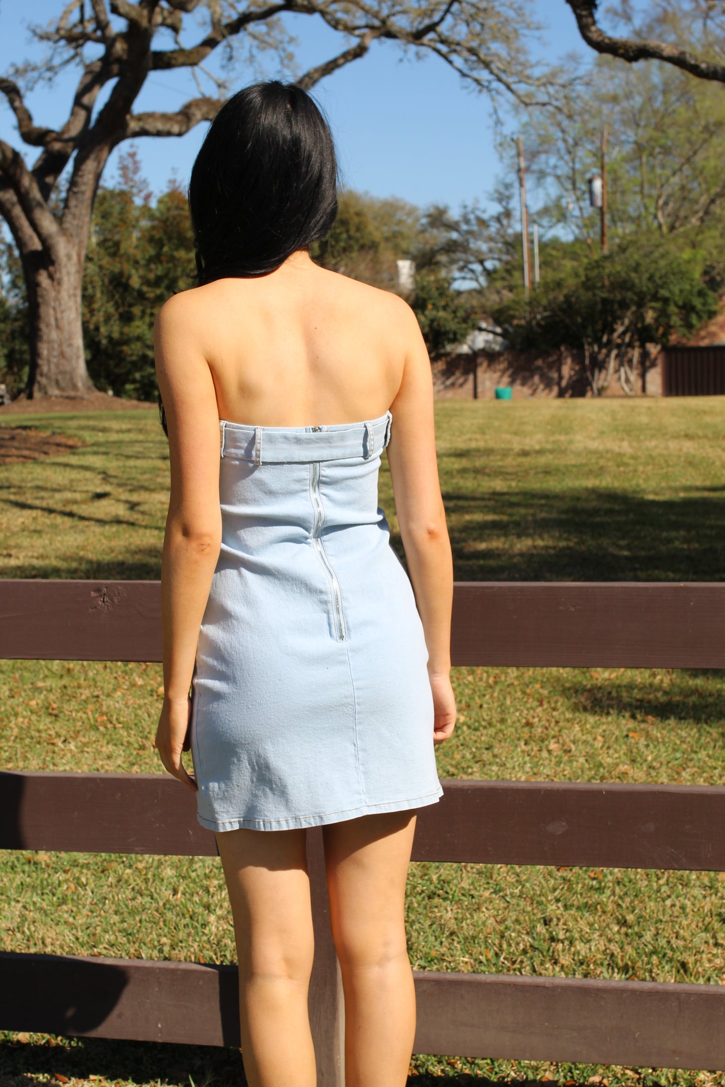 Madison Denim Bow Dress