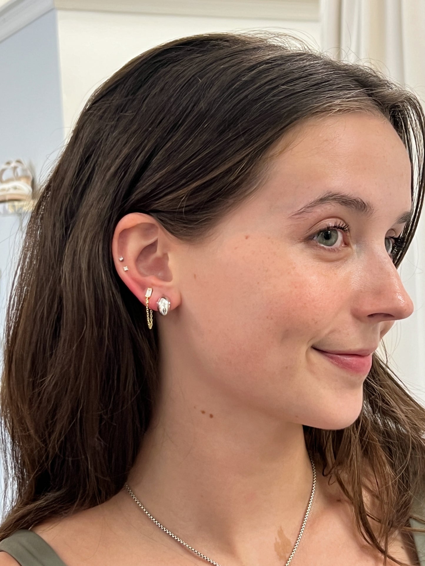 Mini Rhinestone Chain Earrings