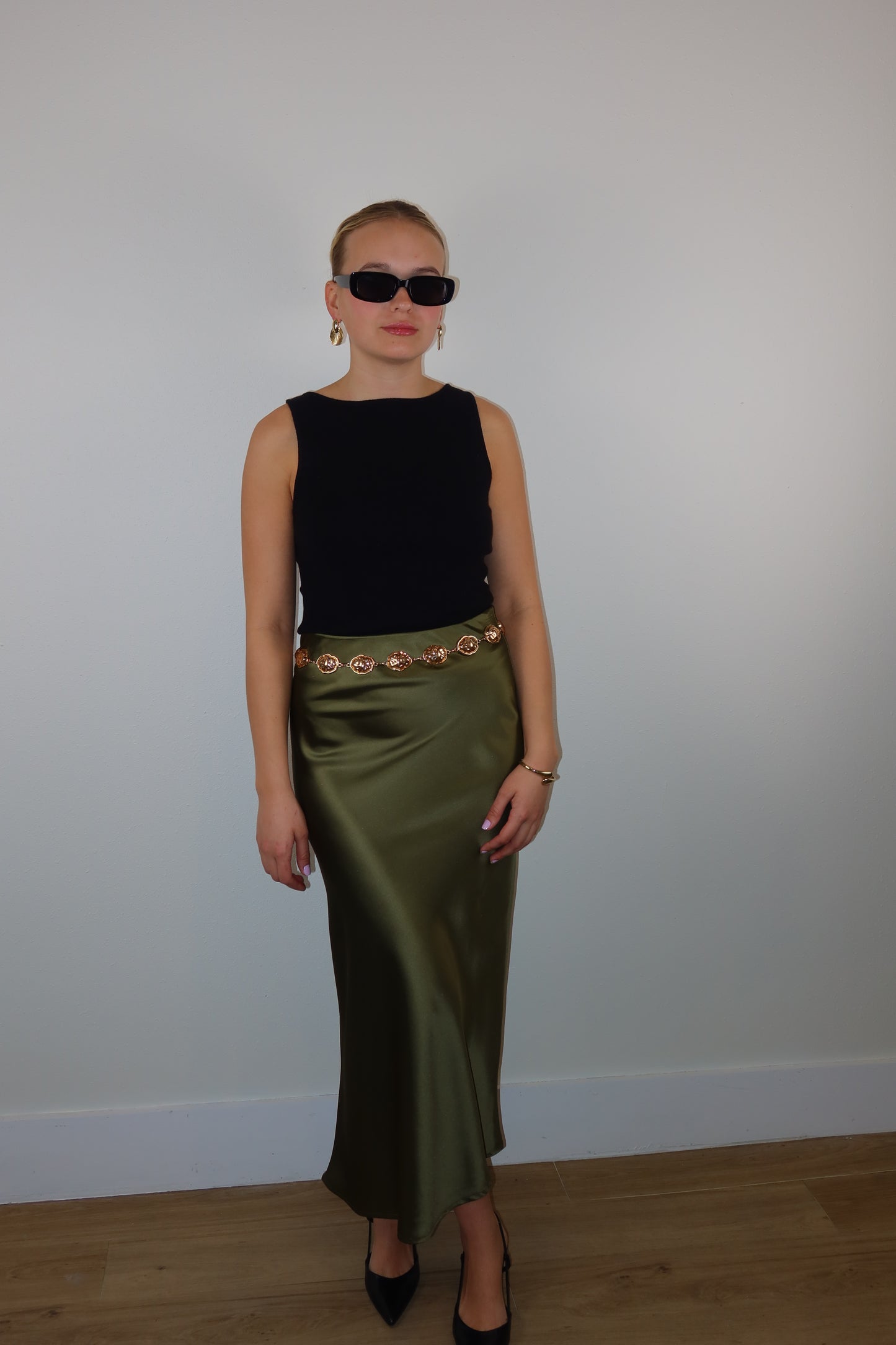 Olive Midi Skirt
