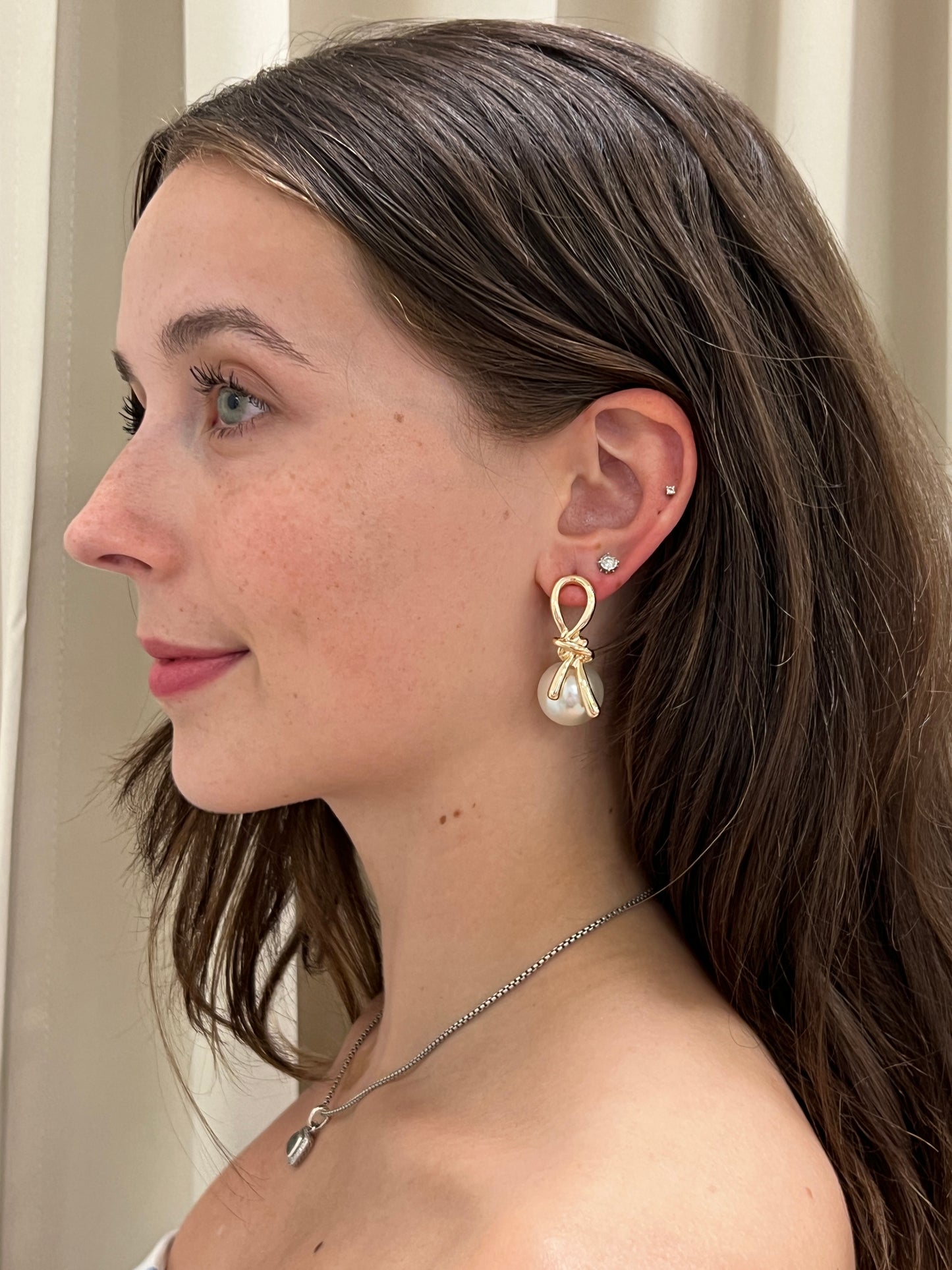 Knot Pearl Drop Earrings