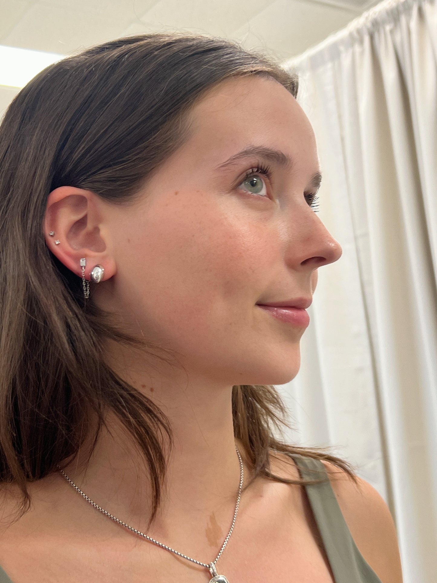 Mini Rhinestone Chain Earrings