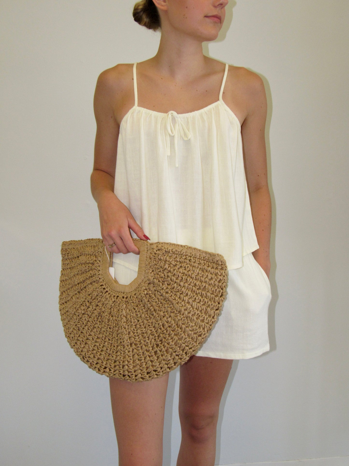 Lauren Linen Top- Cream