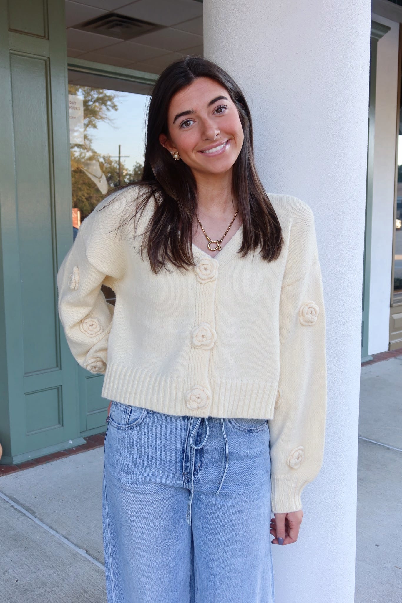 Flower Knit Cardigan