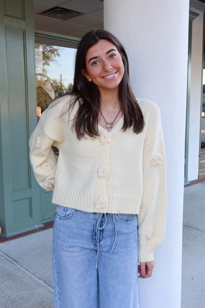 Flower Knit Cardigan