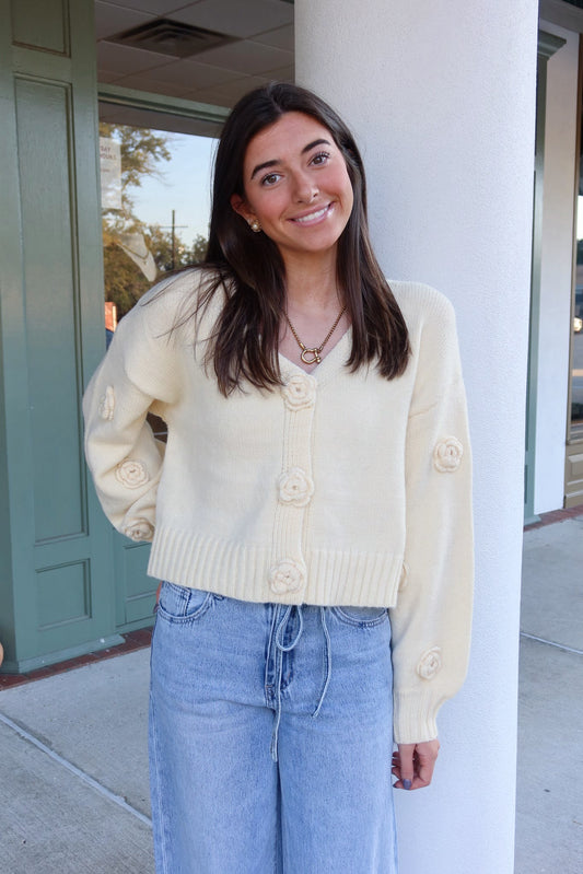 Flower Knit Cardigan