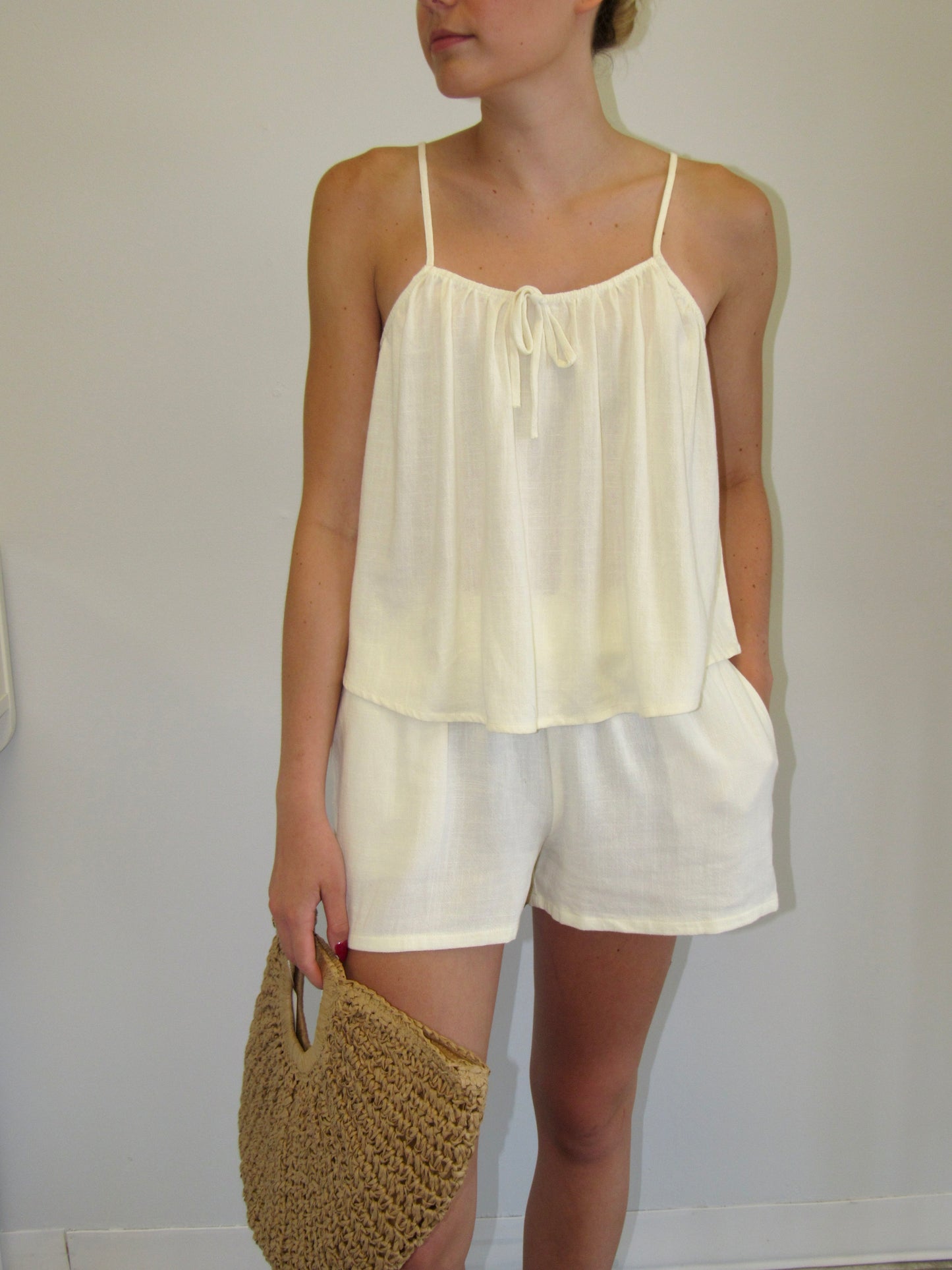 Lauren Linen Bottoms- Cream
