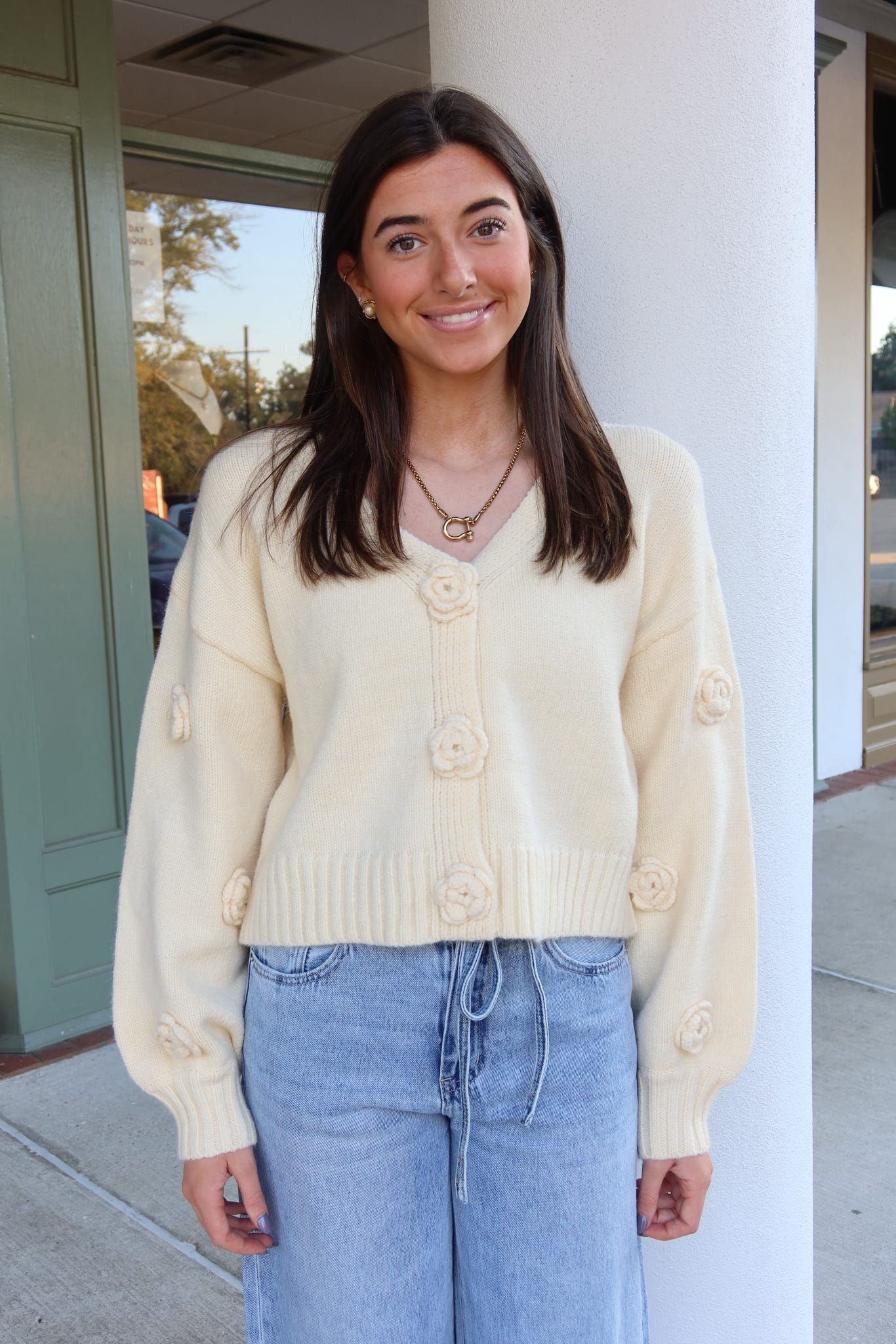 Flower Knit Cardigan