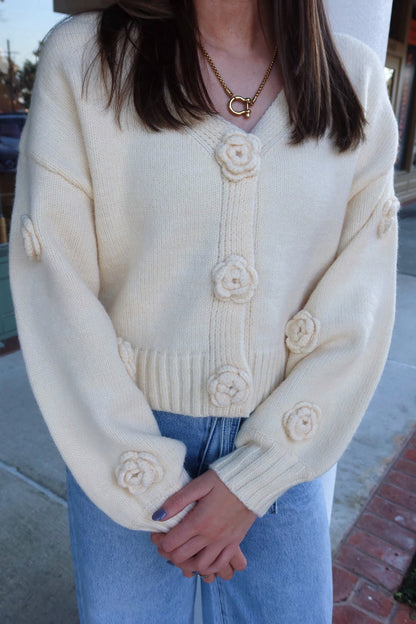 Flower Knit Cardigan