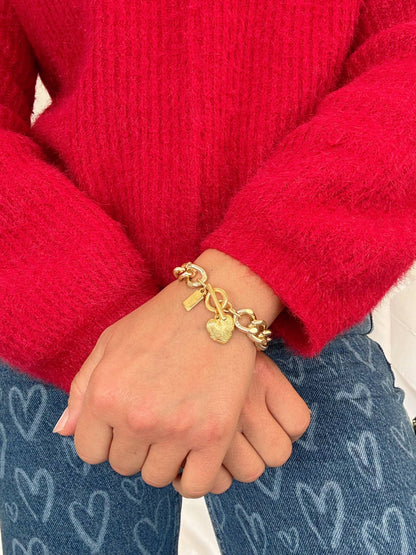 Gold Chunky Heart Bracelet